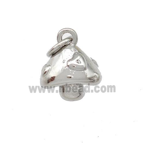 Copper Mushroom Pendant Platinum Plated