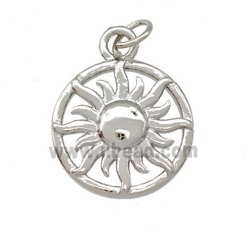 Copper Sun Pendant Platinum Plated