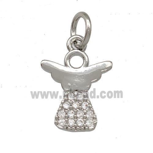 Copper Pendant Pave Zircon Platinum Plated