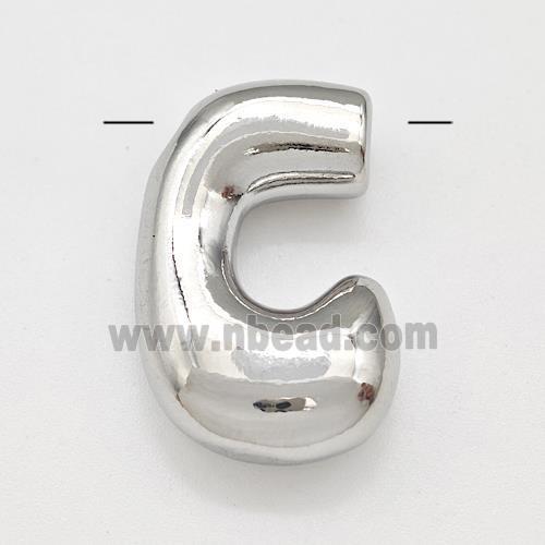 Copper Letter-C Pendant Platinum Plated