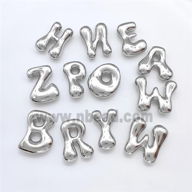 Copper Alphabet Pendant Platinum Plated Mixed Letters