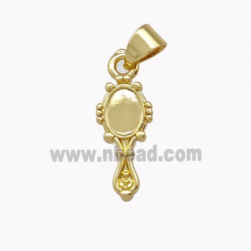 Mirror Charms Copper Pendant Gold Plated