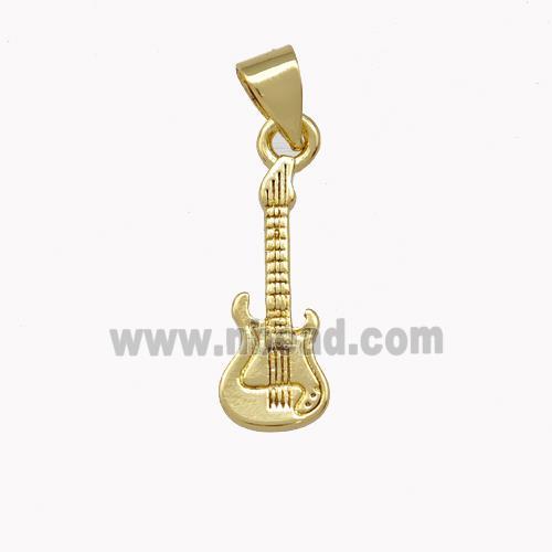 Guitar Charms Copper Pendant Gold Plated