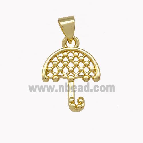 Umbrella Charms Copper Pendant Gold Plated