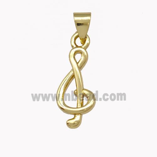 Musical Note Charms Copper Treble Clef Pendant Gold Plated