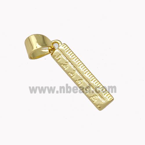 Ruler Charms Copper Pendant Gold Plated