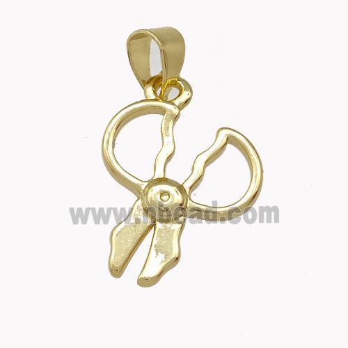 Scissor Charms Copper Pendant Gold Plated