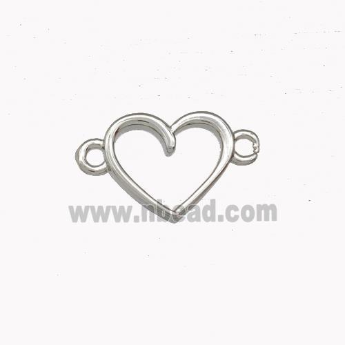 Copper Heart Connector Platinum Plated