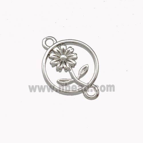 Copper Flower Connector Platinum Plated