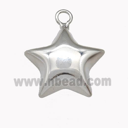 Copper Star Pendant Hollow Platinum Plated