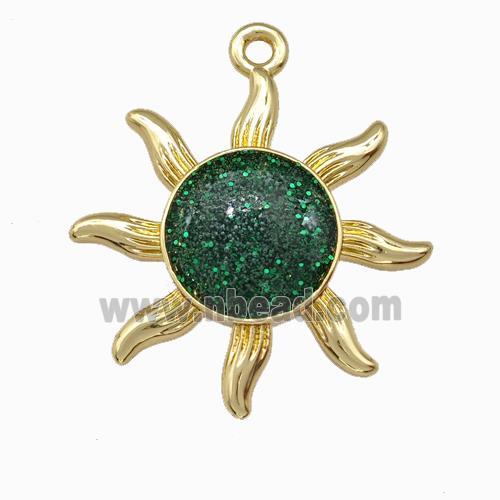 Copper Sun Pendant Gold Plated