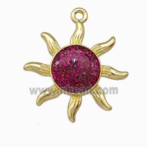 Copper Sun Pendant Gold Plated