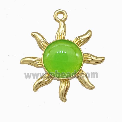 Copper Sun Pendant Gold Plated