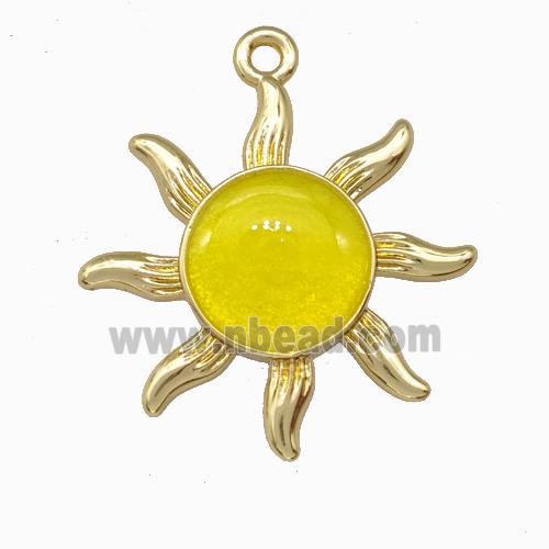 Copper Sun Pendant Gold Plated