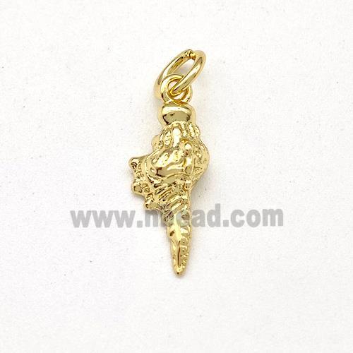 Copper Conch Shell Charms Pendant Gold Plated