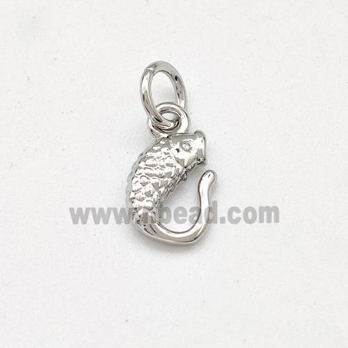 Copper Fish Pendant Platinum Plated