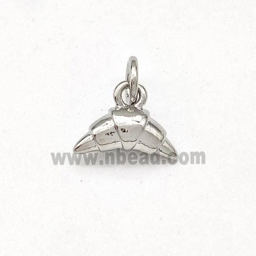 Croissant Charms Copper Pendant Platinum Plated