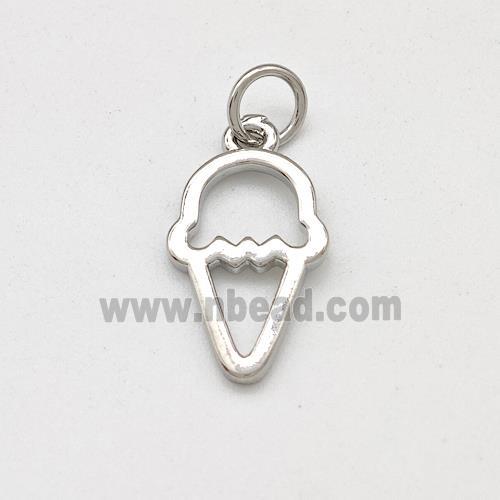 Ice Cream Charms Copper Pendant Platinum Plated