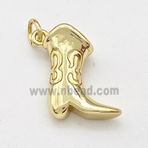 Cowboy Boot Charms Copper Shoe Pendant Gold Plated