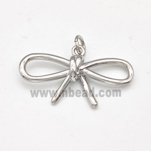 Copper Bow Pendant Platinum Plated