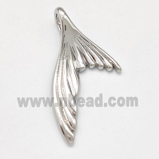 Copper Shark-tail Pendant Platinum Plated