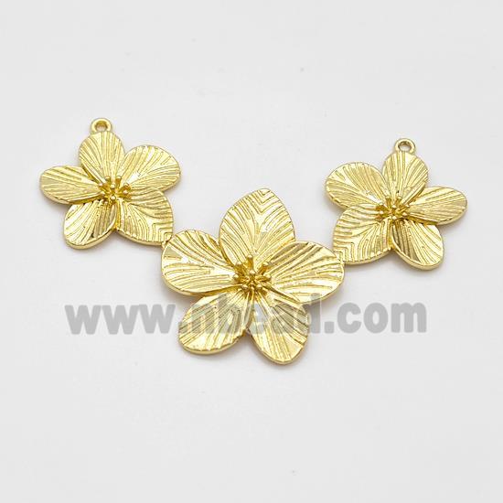 Copper Flower Pendant Links Gold Plated