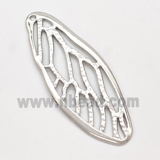 Cicada Wings Charms Copper Pendant Hammered Platinum Plated