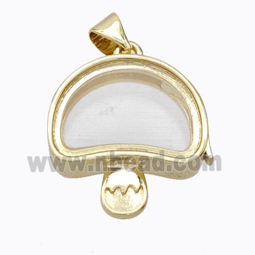 Copper Mushroom Locket Pendant Gold Plated