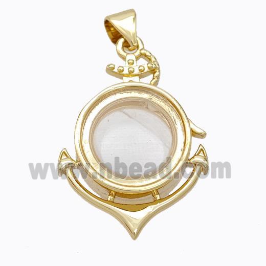 Copper Anchor Locket Pendant Gold Plated