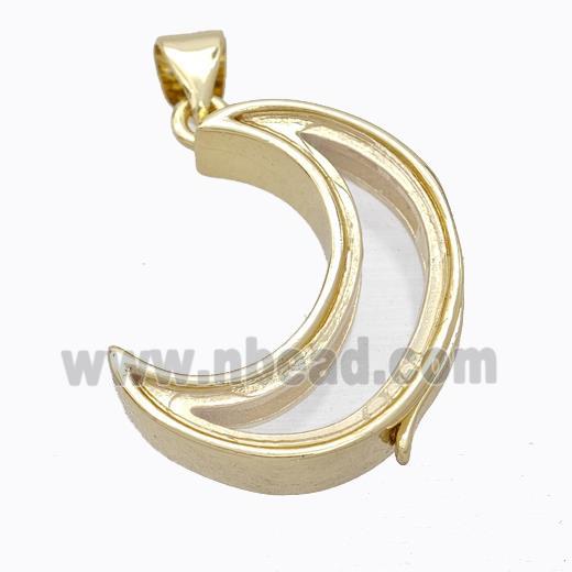 Copper Moon Locket Pendant Gold Plated