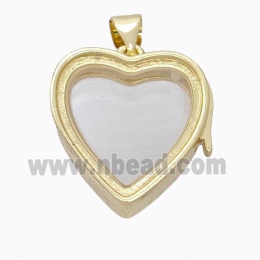 Copper Heart Locket Pendant Gold Plated