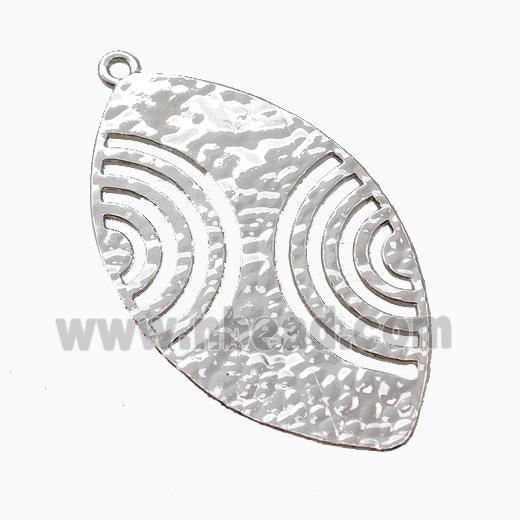 Copper Leaf Pendant Flat Platinum Plated