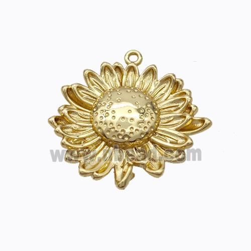 Copper Sunflower Pendant Gold Plated