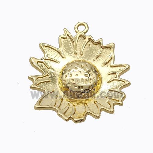 Copper Sunflower Pendant Gold Plated