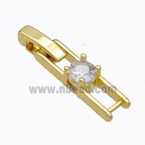 Copper Clasp Pave Zirconia Gold Plated