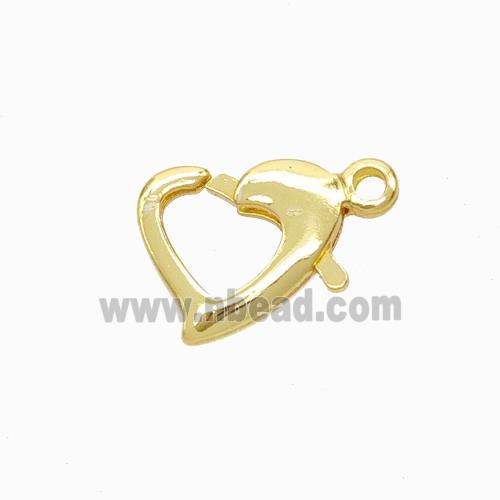 Copper Lobster Clasp Heart Gold Plated