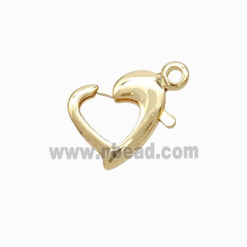 Copper Lobster Clasp Heart Lt.Gold Plated