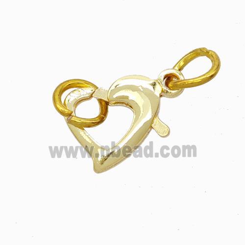 Copper Lobster Clasp Heart Gold Plated