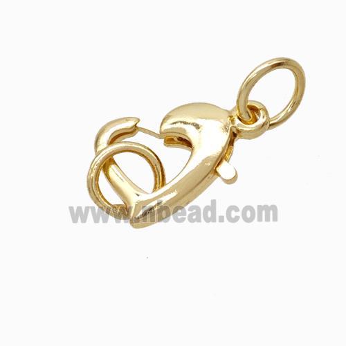 Copper Lobster Clasp Heart Lt.Gold Plated