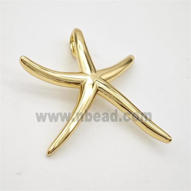 Copper Starfish Pendant Gold Plated