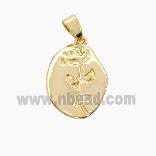 Copper Flower Pendant Gold Plated