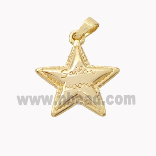 Copper Star Pendant Gold Plated