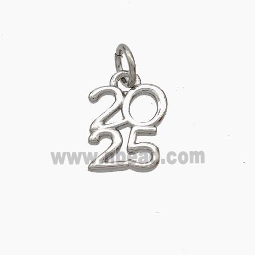 Copper 2025 Pendant Platinum Plated