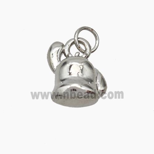 Copper Teapot Pendant Platinum Plated