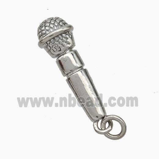 Copper Microphone Pendant Platinum Plated