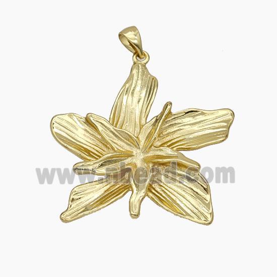 Copper Flower Pendant Gold Plated