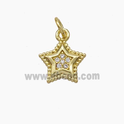 Copper Star Pendant Pave Zirconia Gold Plated