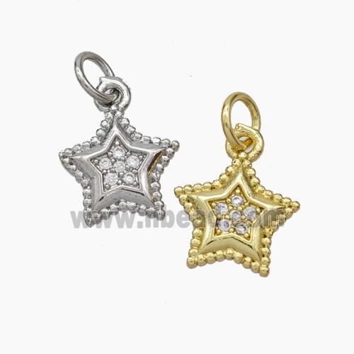 Copper Star Pendant Pave Zirconia Mixed