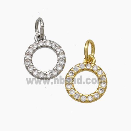 Copper Circle Pendant Pave Zirconia Mixed