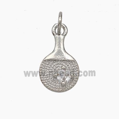 Wine Bags Charms Copper Pendant Pave Zirconia Platinum Plated